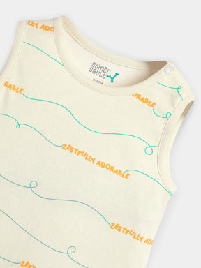 Gentle Waves Sleeveless Baby Girls Romper