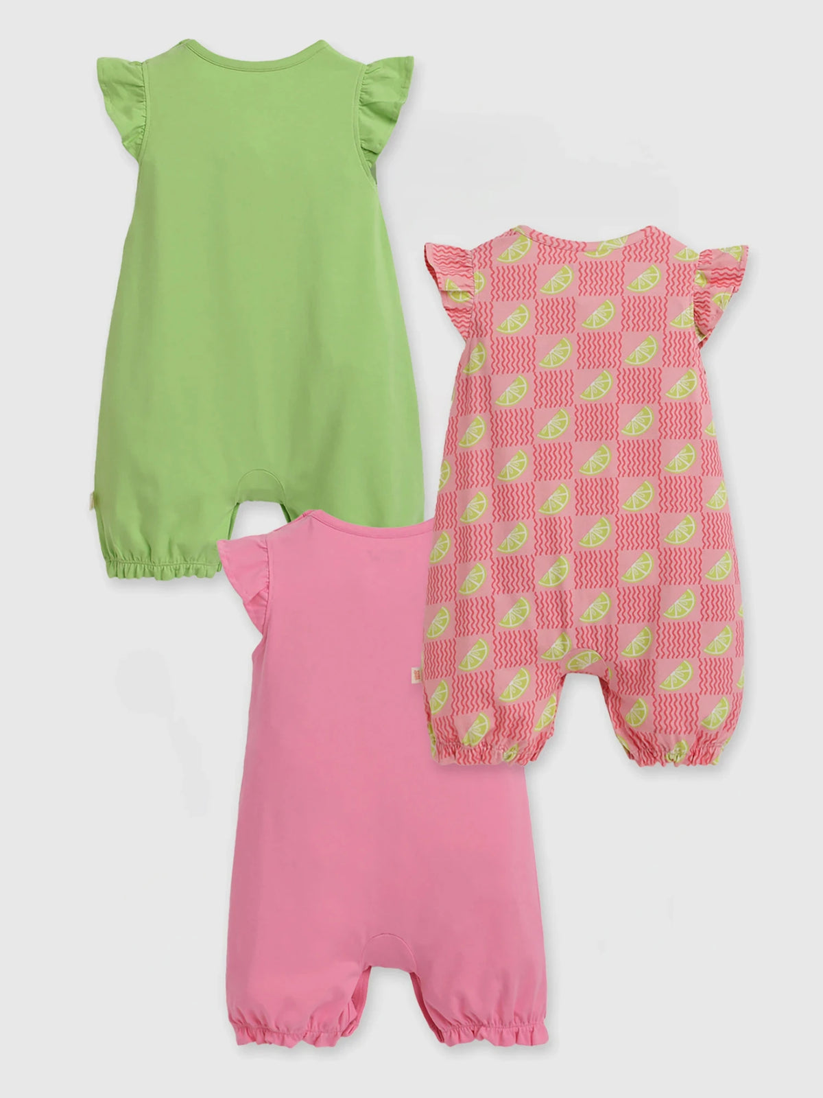 Very Zesty Printed Cotton Romper- Pack of 3