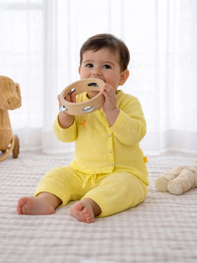 Soft Sunshine Cotton Baby Jhabla Set for Boys