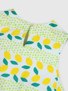 Lemon Stripe Sleeveless Bubble Top