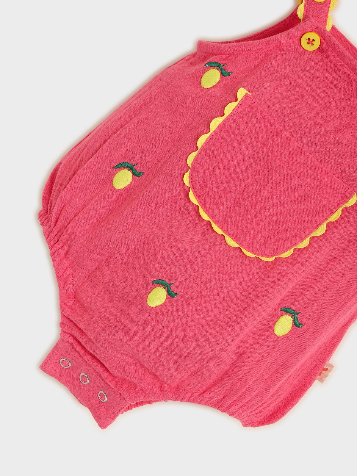 Coral Pocket Detail Baby Bodysuit