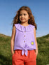Lavender Ruffle Collar Tie-Up Top for Girls