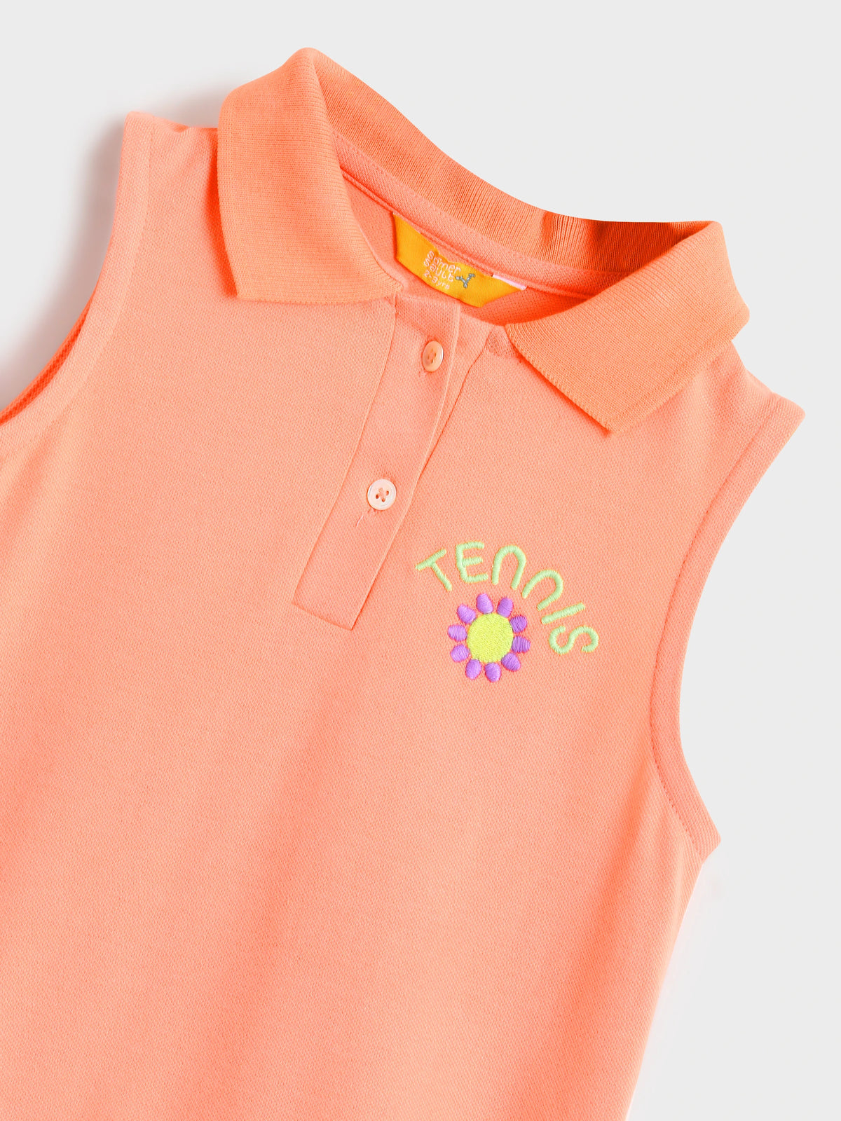Peach Sleeveless Polo Dress