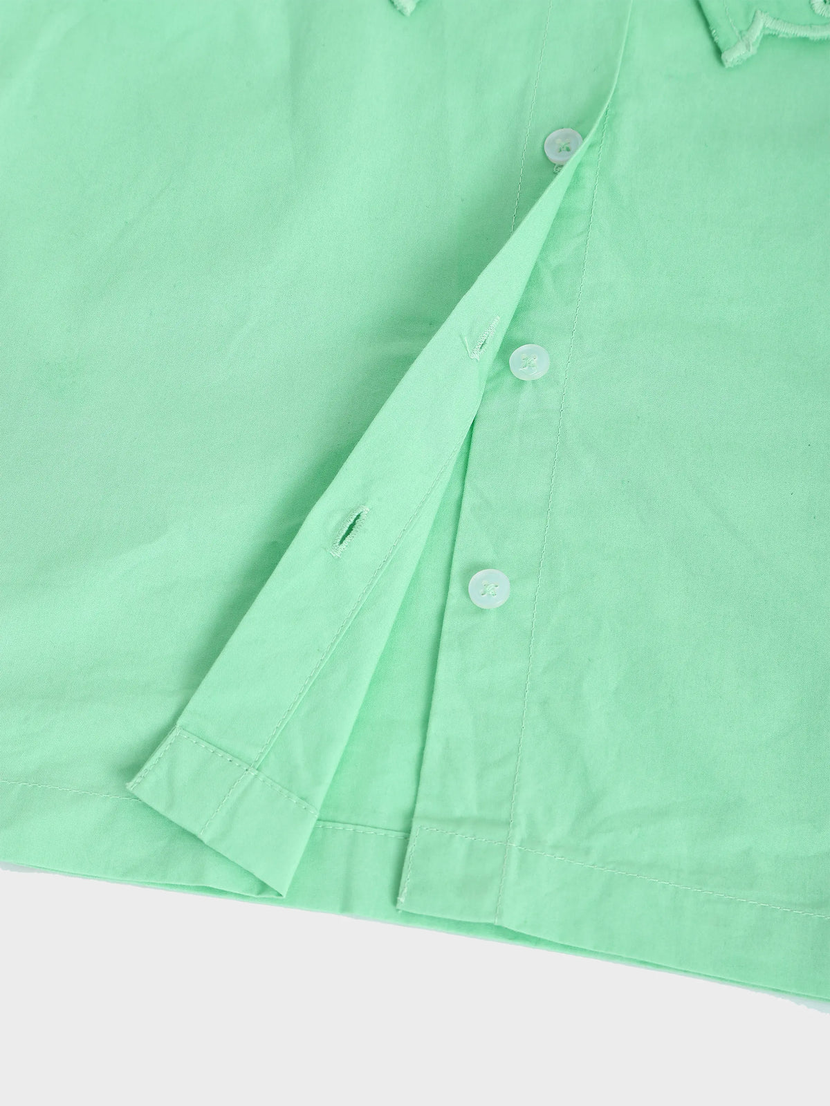 Mint Eyelet Collar Sleeveless Shirt for Girls