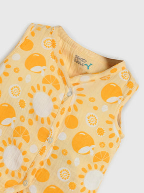 Sunny Bloom Printed Cotton Baby Set for Girls