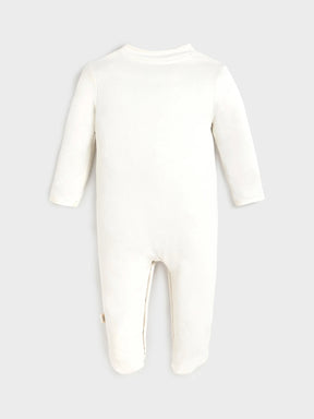 Ivory Sports Patch Footed Sleepsuit