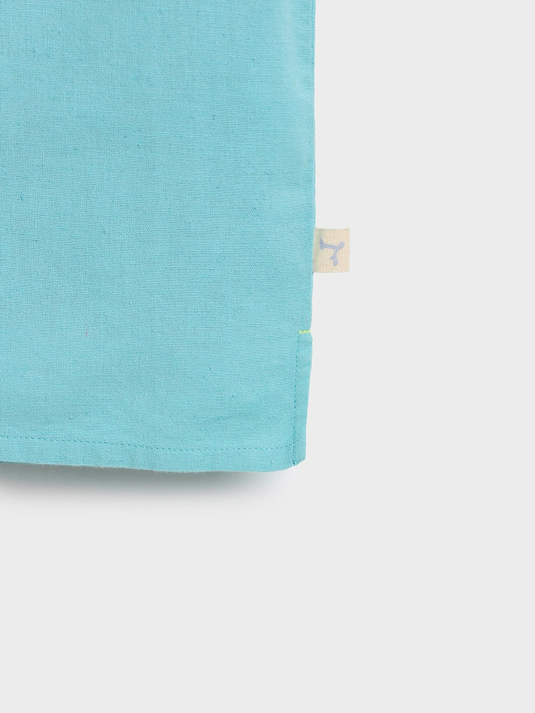 Aqua Blue Polo T-Shirt with Patch Pocket