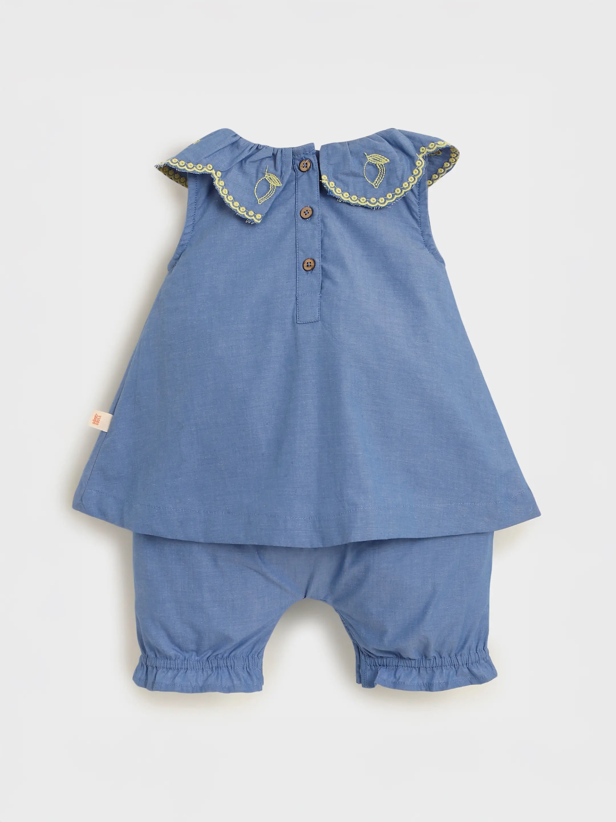 Scallop Collar Chambery Romper