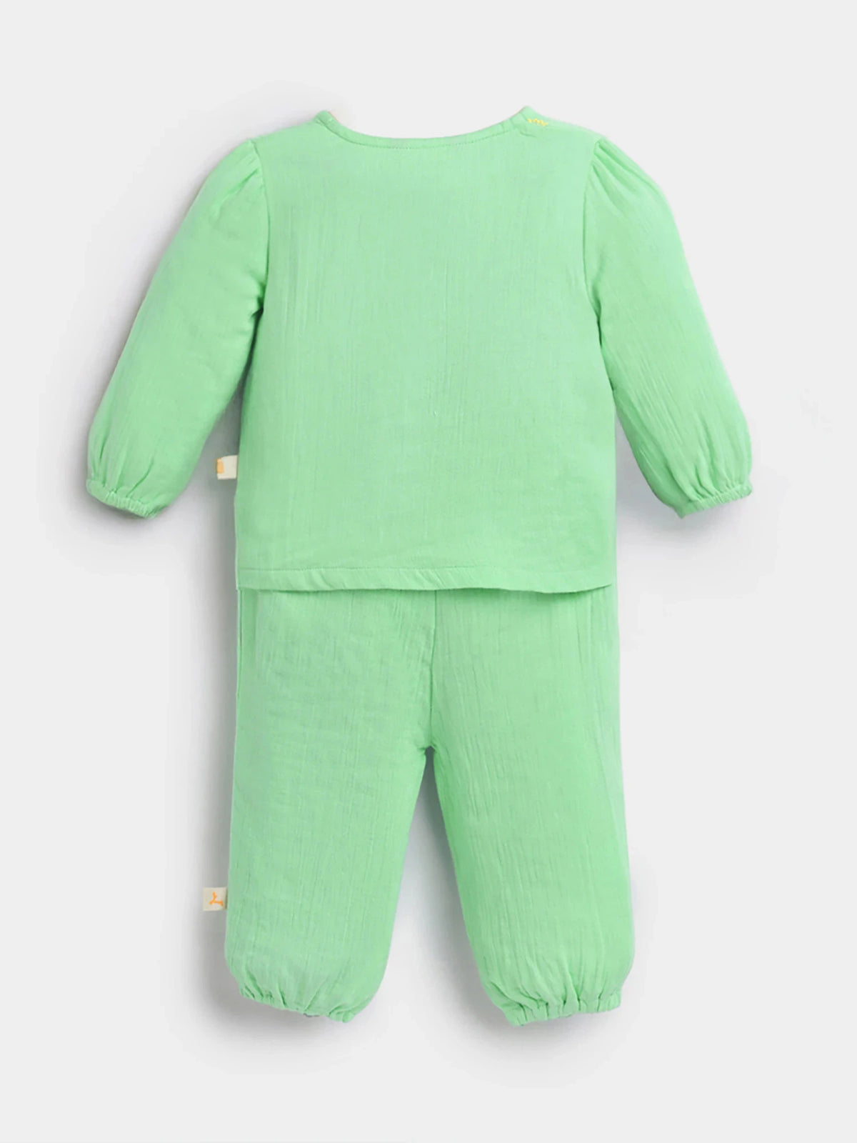 Fresh Mint Cotton Baby Girls Jhabla Set