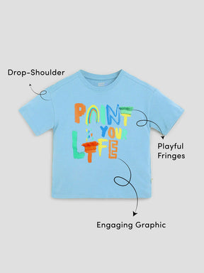 Paint Your Life Graphic Cotton T-Shirt for Boys