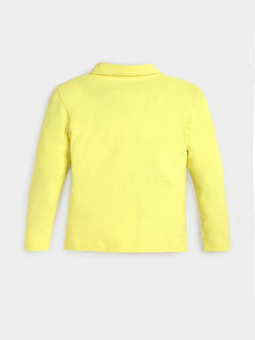 Solid Yellow Full Sleeves Polo T-shirt