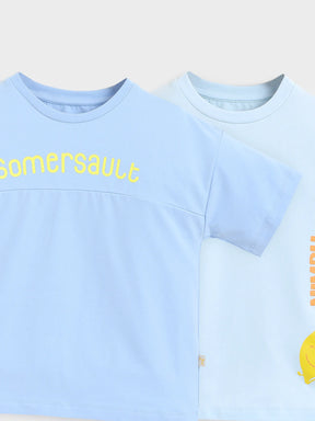 Boy Half Sleeve T-shirt Blue Green 1527