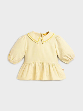 Mango Punch Peplum Cotton Top
