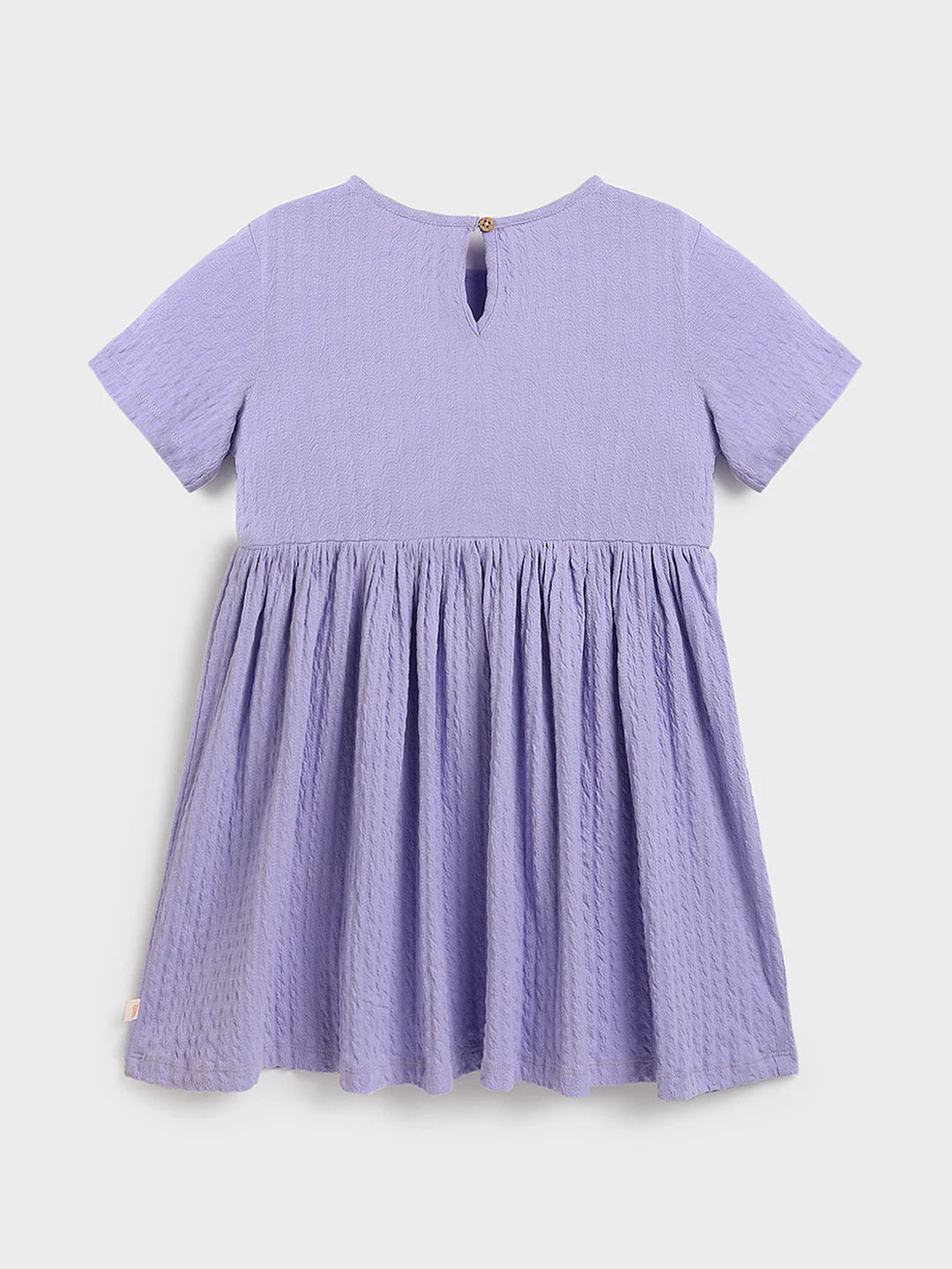 Lavender Textured Short Sleeve Dress