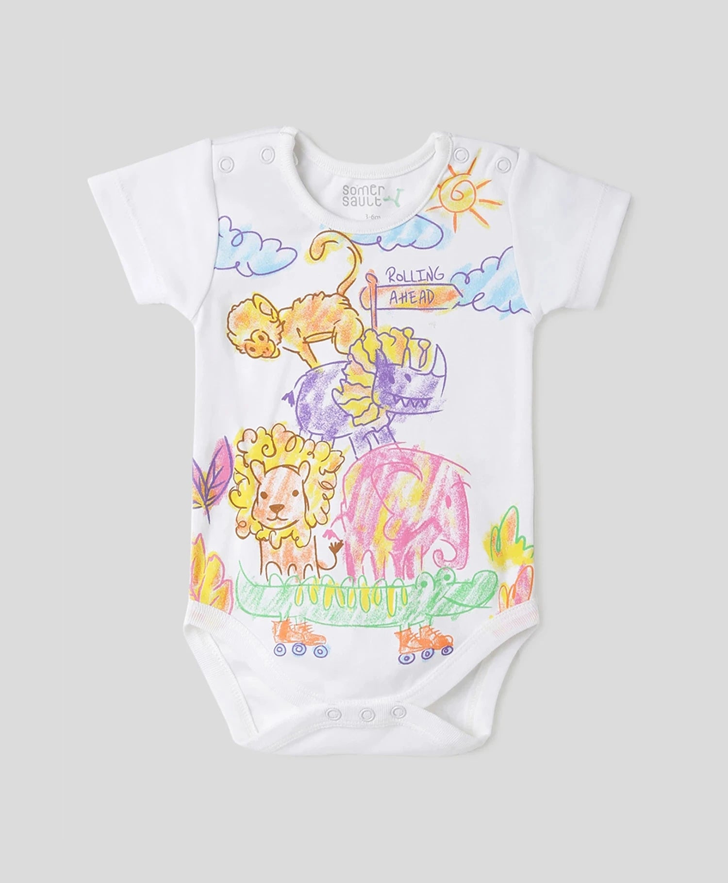 Rolling Ahead Graphic Baby Boys Bodysuit