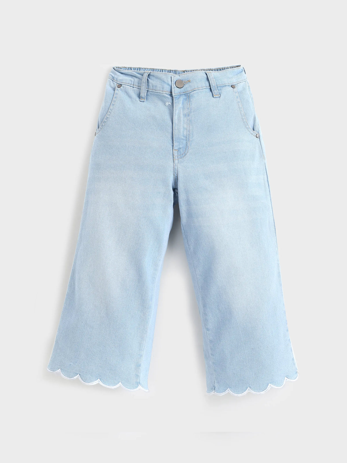 Scallop Hem Denim