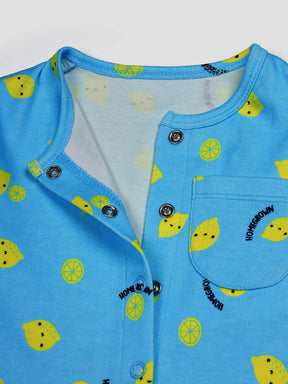 Homegrown Lemon Printed Cotton Sleepsuit