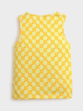 Yellow Sleeveless Ribbed Top
