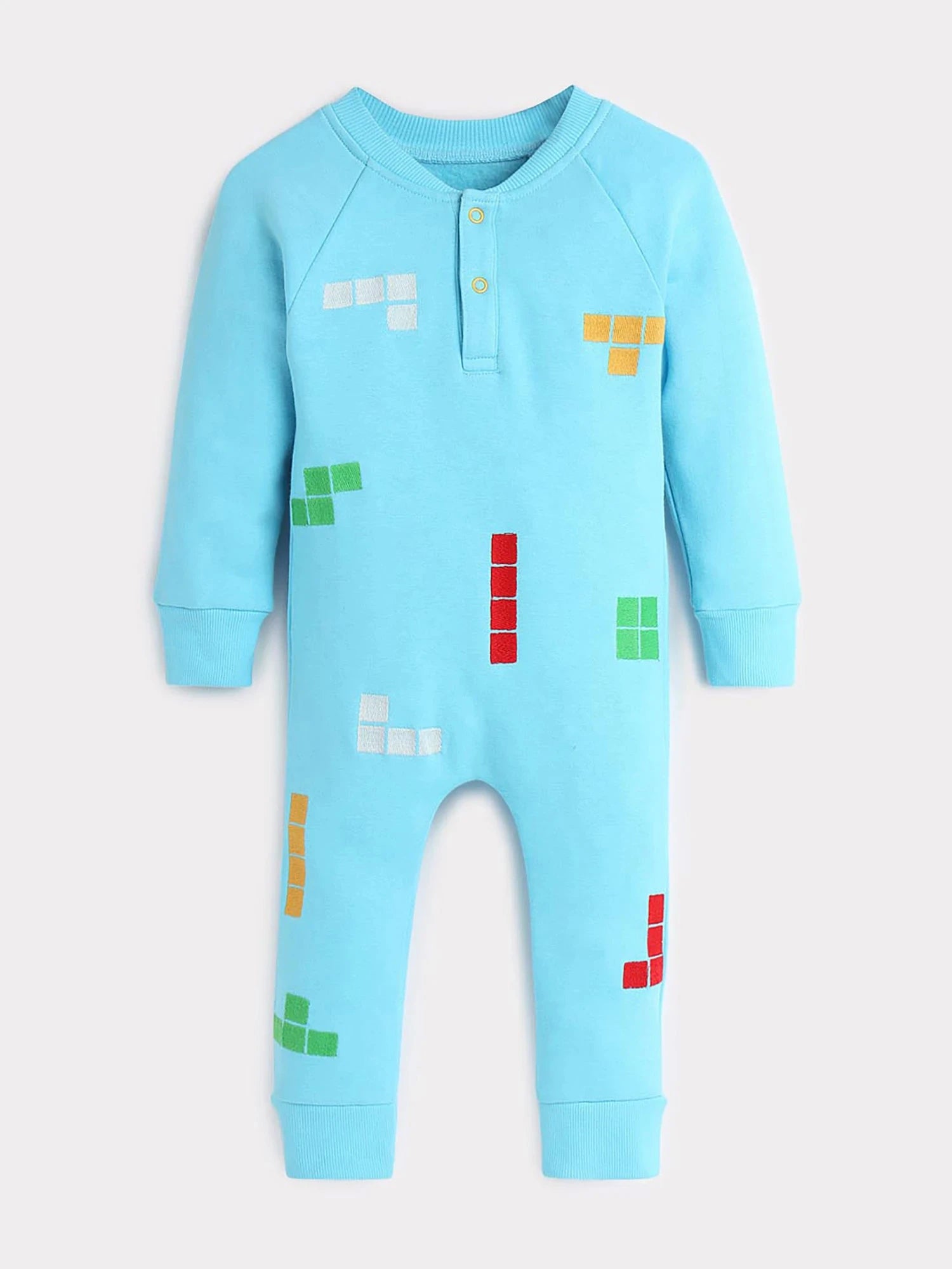 Building Blocks Embroidered Sleepsuit