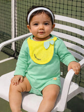 Mint Long Sleeve Baby Bodysuit with Bib Detail