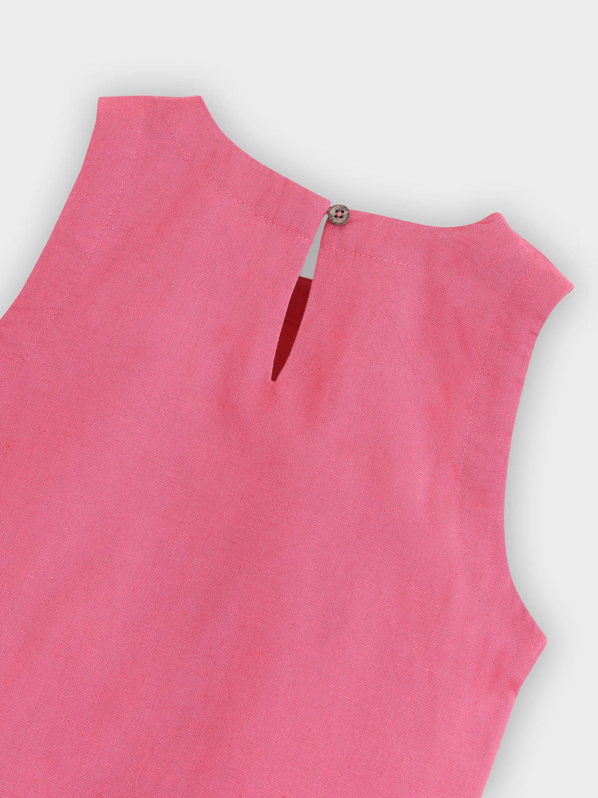 Pink Citrus Scallop Hem Sleeveless Top