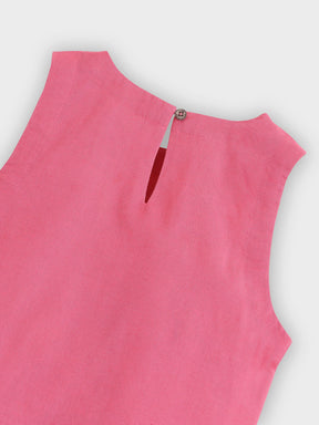 Pink Citrus Scallop Hem Sleeveless Top