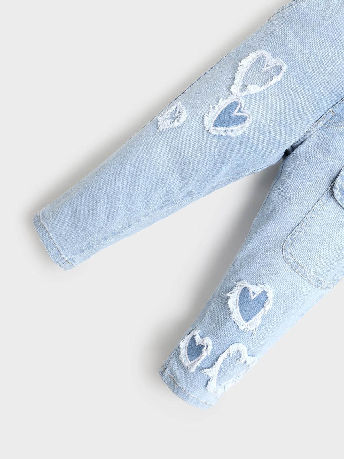 Heart Patch Straight-Fit Denim Jeans for Girls