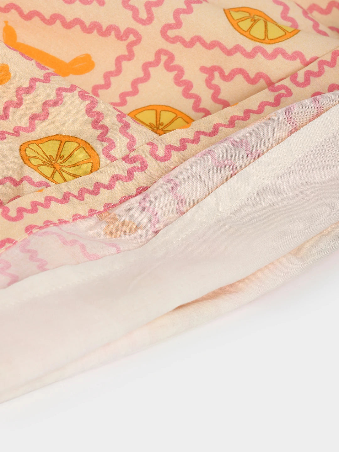 Peach Citrus Print Strappy Dress