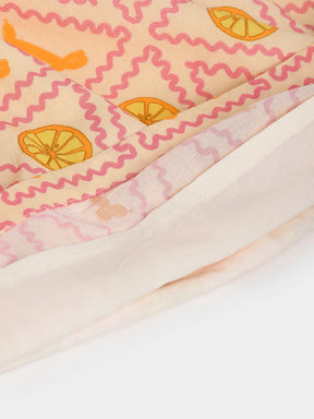 Peach Citrus Print Strappy Dress