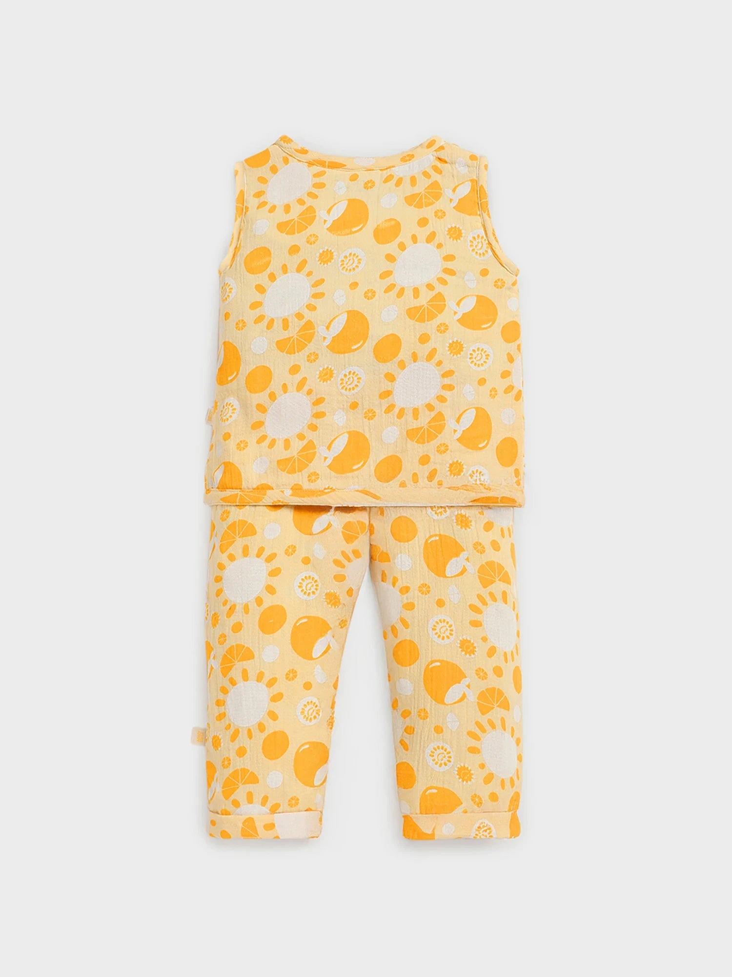 Golden Bloom Printed Cotton Baby Romper for Boys