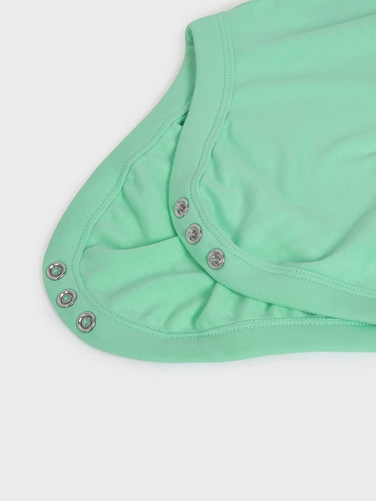 Mint Long Sleeve Baby Bodysuit with Bib Detail