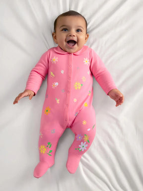 Rosy Dreams Printed Sleepsuit - Footed