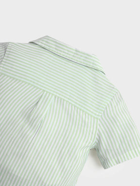 Mint Striped Shirt & Shorts Co-Ord Set