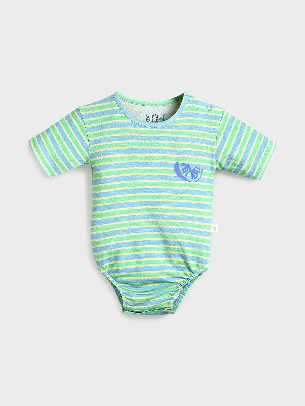 Green & Blue Striped Baby Bodysuit