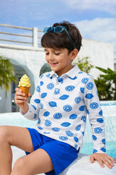 Printed Polo Neck Tee