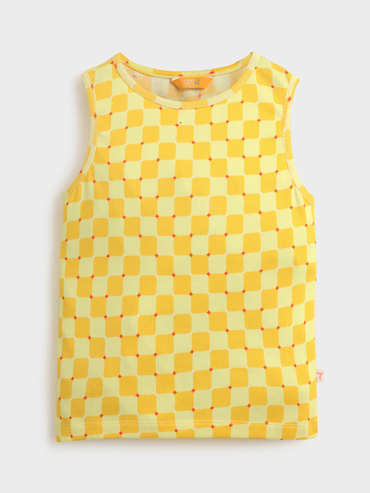 Yellow Sleeveless Ribbed Top
