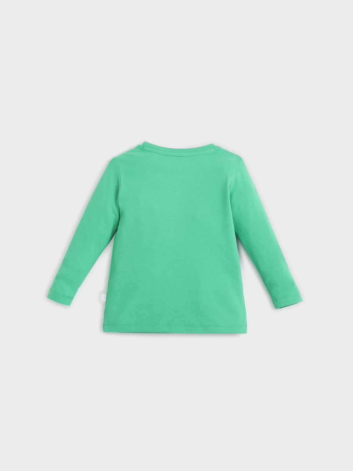 Green Long Sleeve T-Shirt with Chest Badge