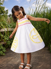 White Smocked Lemon Embroidery Dress for Girls
