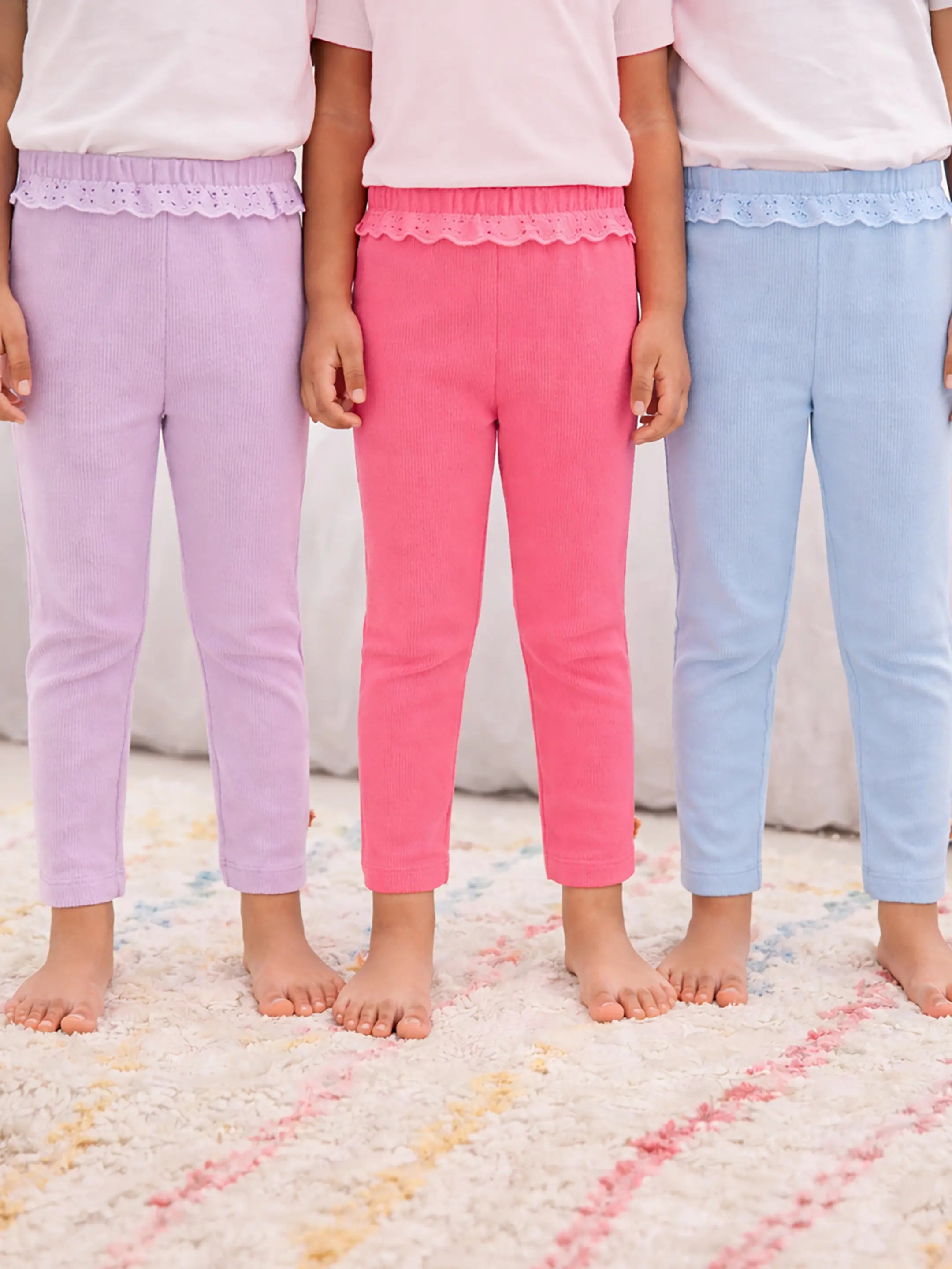 Assorted Soda Cotton Leggings- Pack of 3