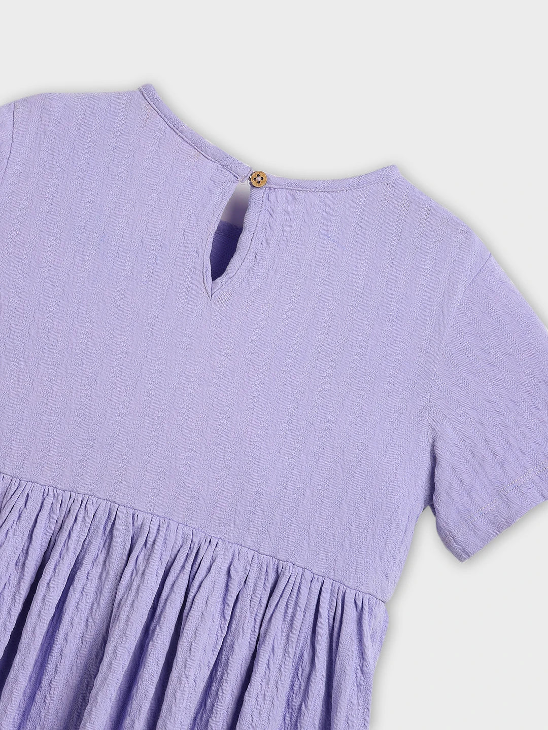 Lavender Textured Short Sleeve Dress