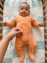 Fresh Orange AppliquÌÄå© Baby Sleepsuit