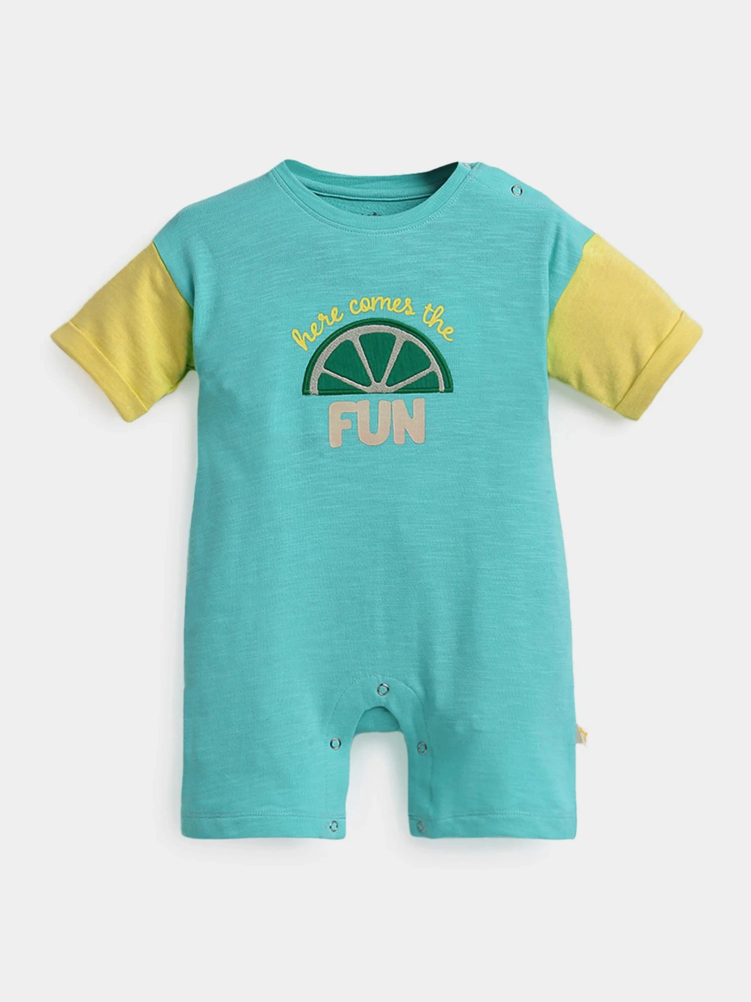 Fun Colour-Block Baby Girls Romper