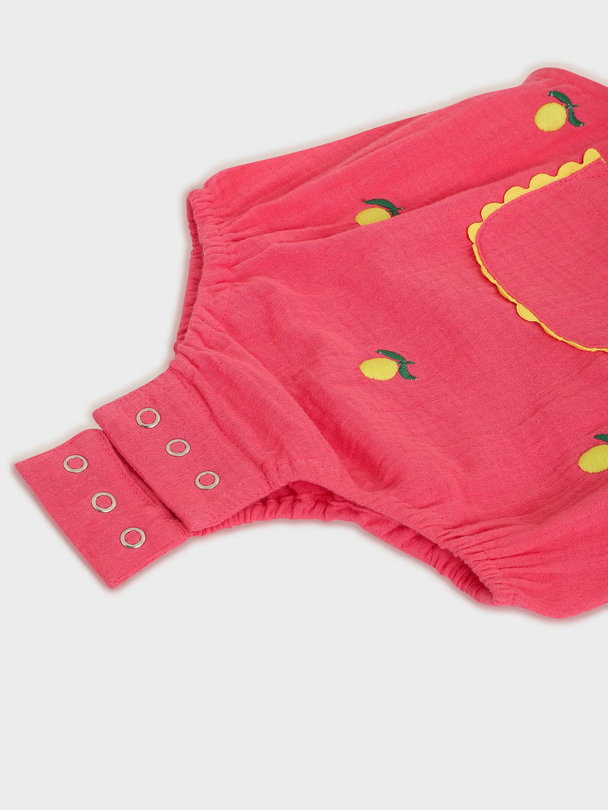Coral Pocket Detail Baby Bodysuit