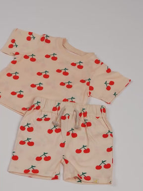 Cherry Cotton Tee & Shorts Set