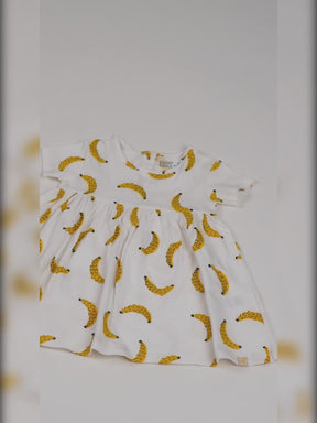 Happy Banana Cotton A-Line Dress