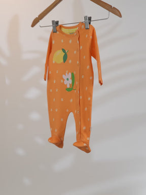 Zesty Orange Printed Sleepsuit
