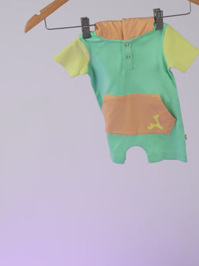Colorblock Hooded Romper