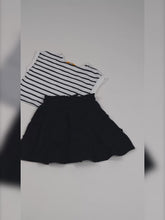 Deep Sea Striped Cotton Top & Tiered Skirt Set