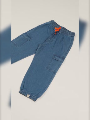 Relaxed Cotton Denim Joggers