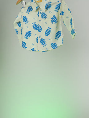 Blue Lemon Printed Cotton Shirt